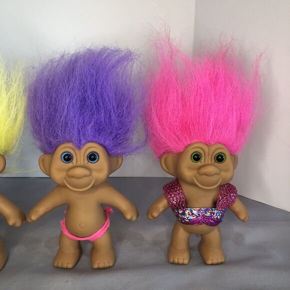 Vintage Lot Of‎ 4 TNT Trolls 1991 Doll Toy 5" - Picture 2 of 8